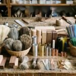 Different raw materials used in brush manufacturing include nylon filaments, metal wires, and natural bristles